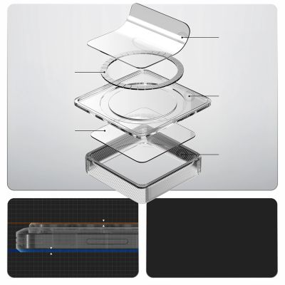 17. Etui Spigen Ultra Hybrid Mag MagSafe na Samsung Galaxy S26 Ultra Zero One - przezroczysto-białe