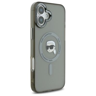 4. Etui Karl Lagerfeld IML Metal Karl Head MagSafe na iPhone 16 Plus - czarne