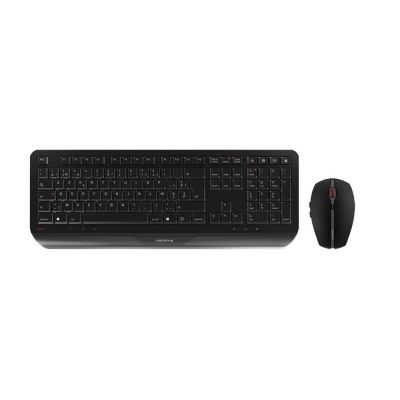 CHERRY Gentix Desktop klawiatura Dołączona myszka Biuro RF Wireless Swiss Czarny