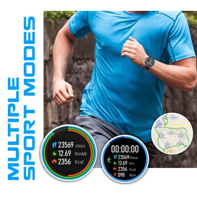 9. Smartwatch Rubicon RNCE99 Black Metal + Silicon SMARUB194