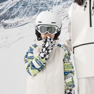5. Rękawice narciarskie Qunature Panda Heat Transfer dziecięce rozmiar S - czarne/białe