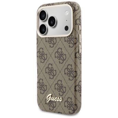 2. Etui Guess 4G Script MagSafe na iPhone 17 Pro - brązowe