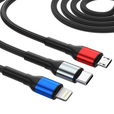 10. Kabel 3mk Hyper Cable N-SERIES 6 in 1 USB-C / USB-A to USB-C / Lightning / Micro 1.2m QC 3.0 9V / 2A 18W - czarny