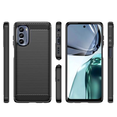 2. Carbon Case etui do Motorola Moto G62 5G elastyczny silikonowy karbonowy pokrowiec czarne