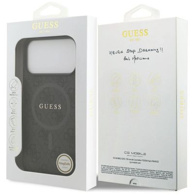 8. Etui Guess 4G Ring Classic Logo MagSafe  do iPhone 17 Pro Max - czarne
