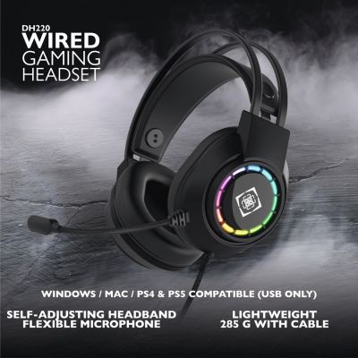 10. Deltaco Gaming GAM-168 słuchawki/zestaw słuchawkowy Przewodowa Opaska na głowę USB Typu-A Czarny