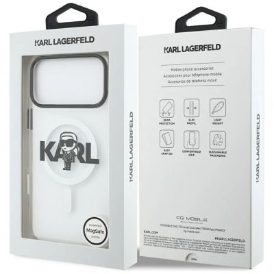 8. Etui Karl Lagerfeld IML Karl Sketch Logo MagSafe do iPhone 17 Pro Max - przezroczyste