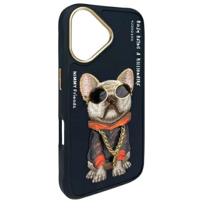 4. Etui Nimmy Glasses Cool Dog na iPhone 16 - czarne