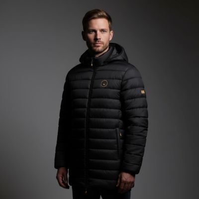 7. Kurtka męska Geographical Norway AMIGOMAP LONG HOOD DB BLACK MEN 233 BLACK (WZ5085H/GN-NOIR)