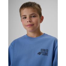 T-shirt loose z nadrukiem chłopięcy 4F 4FJRSS26TTSHM4277-32S