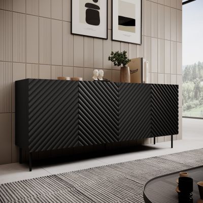 3. Komoda 4D2SZ ONDA 200x45x85 czarny