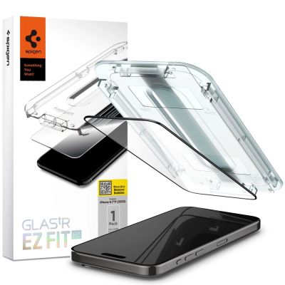 Szkło hartowane Spigen Glas.tR EZ Fit FC na iPhone 15 Pro Max - czarne