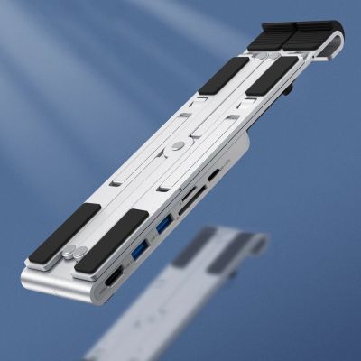 3. Choetech podstawka stacja wielofunkcyjna 7w1 do laptopa PD/USB-C HDMI(4K/30Hz)/2xUSB-A/1xUSB-C/1xSD/1xTF czarny (HUB-M43)