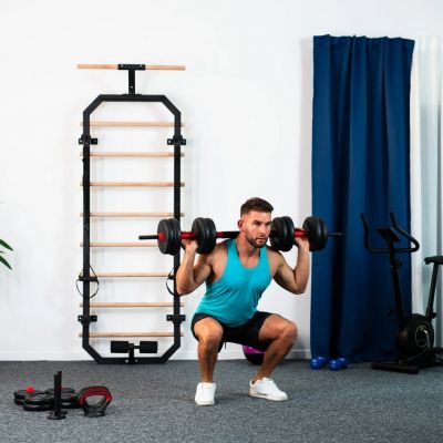 10. Zestaw ciężarów 6w1 HMS SGN140 (sztanga, sztangielki i kettlebell) 40kg