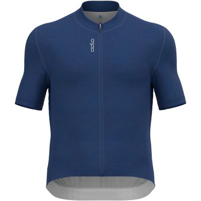 2. Koszulka z krótkim rękawem kolarska męska ODLO Zeroweight Chill-Tec T-shirt S/U Collar s/s full zip niebieska