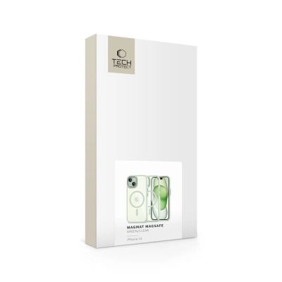4. Etui Tech-Protect MagMat MagSafe na iPhone 15 - przezroczysto-zielony