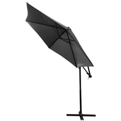 19. PARASOL OGRODOWY 300CM SKŁADANY NA WYSIĘGNIKU SZARY ANTRACYT