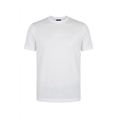 5. Paul&Shark T-shirt męski z bawełny i lyocellu jasny ecru (26411007-108) - klasyczny komfort