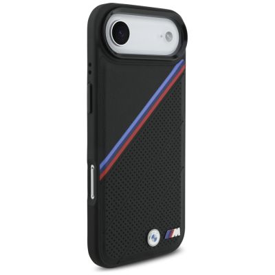 4. Etui BMW M Tricolor Metal Logo MagSafe do iPhone 17 Air - czarne