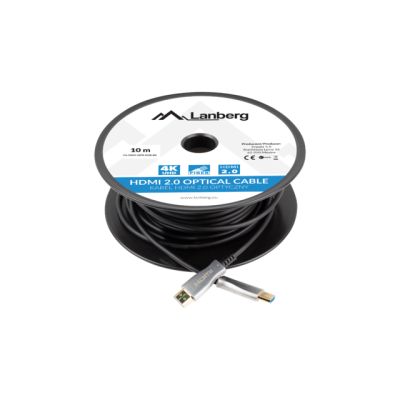 4. LANBERG KABEL HDMI LANBERG KABEL HDMI M/M V2.0 10M OPTYCZNY AOC CZARNY CA-HDMI-20FB-0100-BK