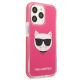 4. Etui Karl Lagerfeld Choupette Head na iPhone 13 Pro / iPhone 13 - fuksjowy