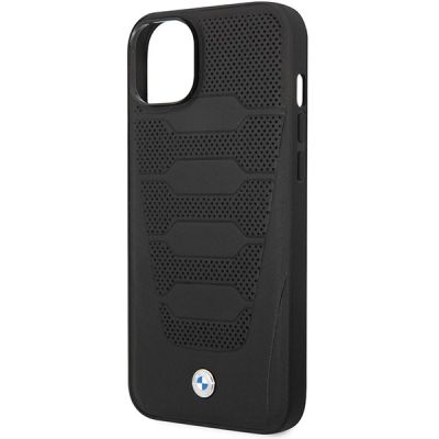 6. Etui BMW Leather Seats Pattern na iPhone 14 - czarne
