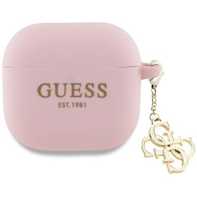 Etui Guess AirPods 4 cover Silicone 4G Charm - różowe