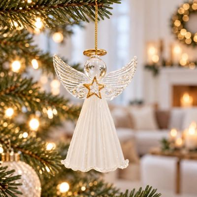 5. BOMBKA SZKLANA FORMÓWKA ANIOŁ 14CM SASKA GIFT & DECOR