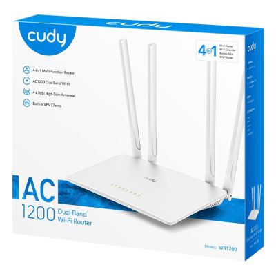 6. Router CUDY WR1200 LAN 10/100 AC1200 Dual Band WiFi Mesh