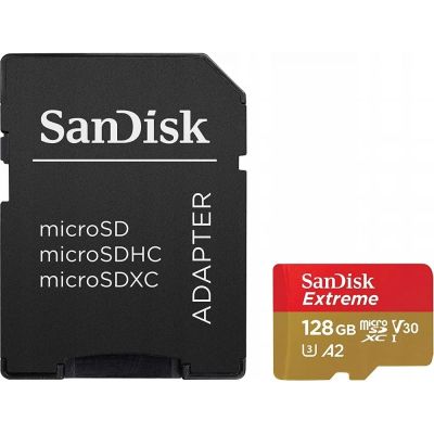 2. SANDISK EXTREME microSDXC 128 GB 190/90 MB/s A2
