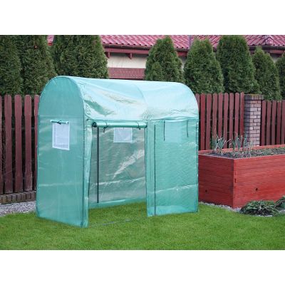 34. SZKLARNIA TUNEL OGRODOWY DWA WEJŚCIA DO POMIDORÓW I OGÓRKÓW 200x100x180CM ZIELONY