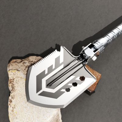 9. Saperka Wozinsky  WSS-211 survival bushcraft wielofunkcyjna nóż zbijak krzesiwo gwizdek harpun 21 w 1 - szara