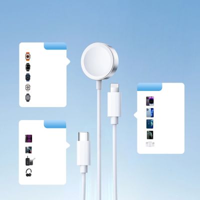 10. Kabel 3 w 1 Joyroom S-IW008 magnetyczna ładowarka USB-A - Lightning/USB-C 1.2m - biały