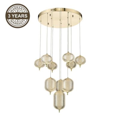 Żyrandol LED A2360-10 w kolorze złotym