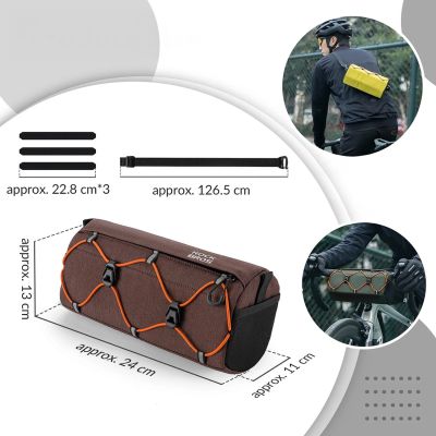 6. Torba rowerowa Rockbros 30110054003 na kierownicę 2,2L - brązowa
