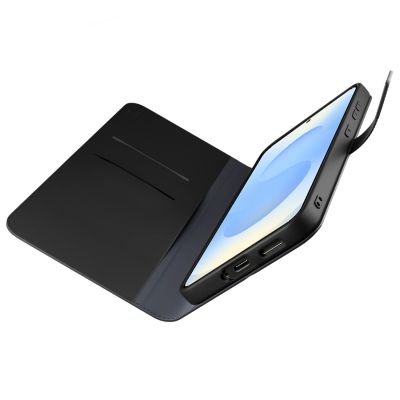 11. Etui z ekoskóry Puro Booklet Case z klapką i portfelem do Samsung Galaxy S25 - czarne