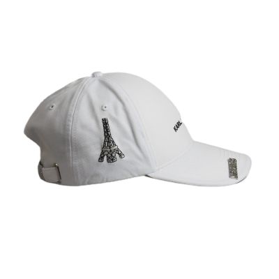 3. Czapka z daszkiem Karl Lagerfeld Paris Strapback Biała - L5WH7947-wht