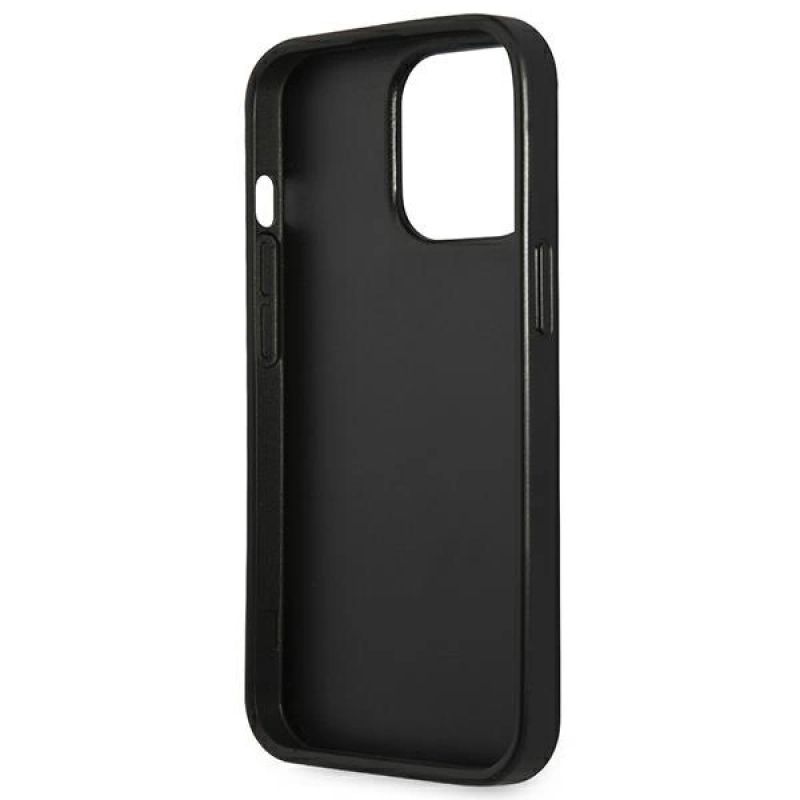 7. Etui Guess Saffiano Triangle Logo na iPhone 13 Pro Max 6,7" - srebrne