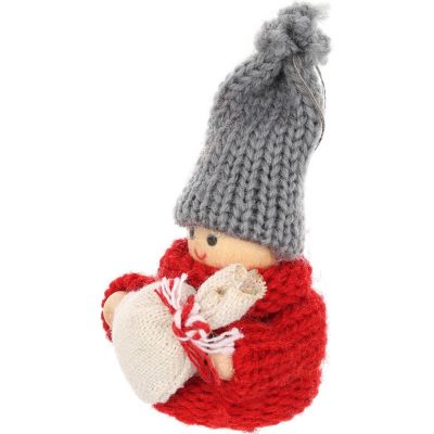 19. LALECZKA DEKORACYJNA Z WORKIEM CZERWONA GIRL 7,5CM