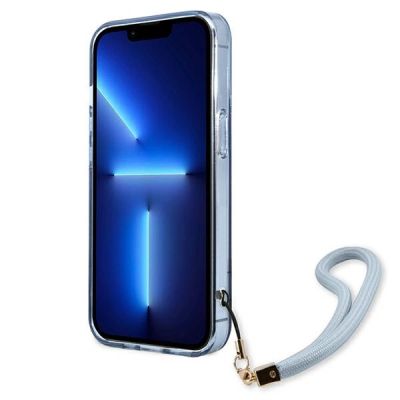 5. Etui Guess Translucent Strap na iPhone 13 Pro / iPhone 13 - niebieskie