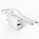 4. Ładowarka sieciowa Puro PROLITE 25W USB-A / USB-C + kabel USB-C - USB-C 1.2m - biała