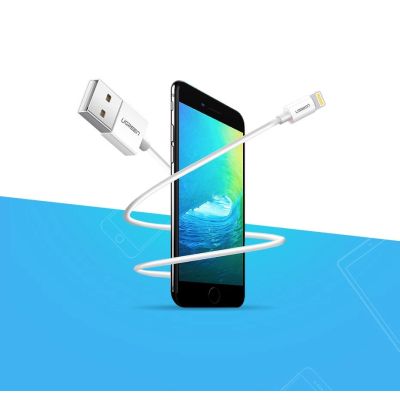 11. Kabel Ugreen US155 20728 USB-A / Lightning MFi 2.4A 1m - biały