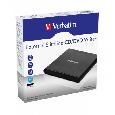 3. Verbatim External Slimline CD/DVD Writer dysk optyczny DVD±RW Czarny