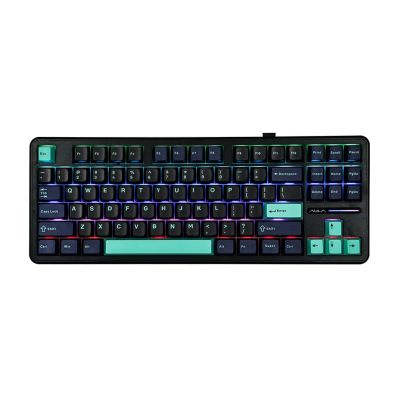 2. Klawiatura gasket F87 Pro Dark Blue + Black + Cyan GrayWoodV4 switch RGB AULA