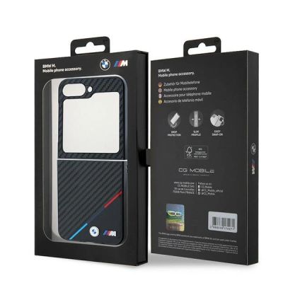 8. Etui BMW Carbon Tricolor na Samsung Galaxy Z Flip 6 - czarne
