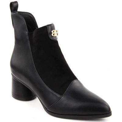 8. Botki na obcasie D&A S.Barski Premium Collection W OLI232A czarne