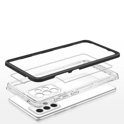 5. Clear 3in1 etui do Samsung Galaxy A73 żelowy pokrowiec z ramką czarny