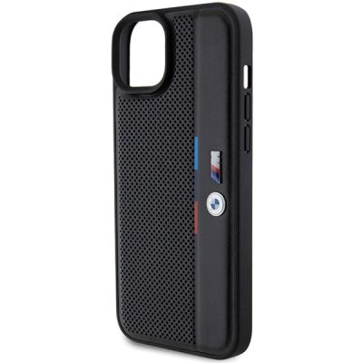 6. Etui BMW Perforated Tricolor Line na iPhone 15 Plus / 14 Plus - czarne