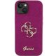 3. Etui Guess Glitter Script Big 4G na iPhone 15 - fioletowe