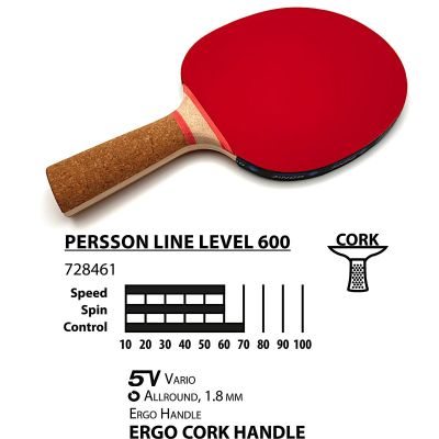 4. RAKIETKA DO TENISA STOŁOWEGO POKROWIEC 3 PIŁECZKI SET PERSSON 600 DONIC